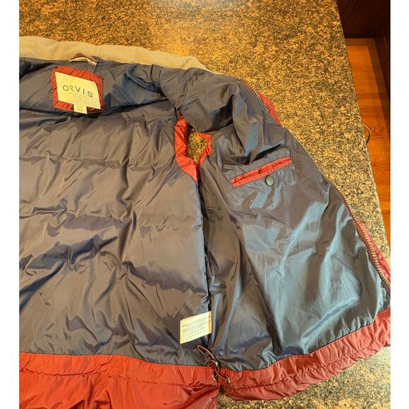 Orvis Men's Down Puffer Vest Burgundy/Navy Size XL-Like New - Picture 5 of 10